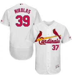 Men's Majestic St. Louis Cardinals #39 Miles Mikolas White Home Flex Base Authentic Collection MLB Jersey