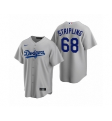 Men's Los Angeles Dodgers #68 Ross Stripling Nike Gray Replica Alternate Jersey