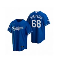 Men's Los Angeles Dodgers #68 Ross Stripling Royal 2020 World Series Champions Replica Jersey