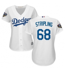 Women's Majestic Los Angeles Dodgers #68 Ross Stripling Authentic White Home Cool Base 2018 World Series MLB Jersey