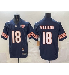 Men's Chicago Bears #18 Caleb Williams Navy F.U.S.E. 2025 NFC North Division Champions & Illinois Stitched Football Jersey