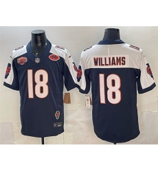 Men's Chicago Bears #18 Caleb Williams Navy White F.U.S.E. 2025 NFC North Division Champions & VMH Vapor Untouchable Limited Stitched Football Jersey