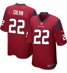 Men's Nike Houston Texans #22 Aaron Colvin Game Red Alternate NFL Jersey