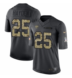 Youth Nike Jacksonville Jaguars #25 D.J. Hayden Limited Black 2016 Salute to Service NFL Jersey