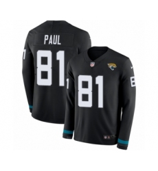 Youth Nike Jacksonville Jaguars #81 Niles Paul Limited Black Therma Long Sleeve NFL Jersey