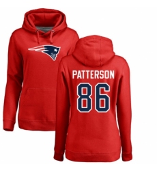 NFL Women's Nike New England Patriots #86 Cordarrelle Patterson Red Name & Number Logo Pullover Hoodie