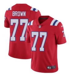 Youth Nike New England Patriots #77 Trent Brown Red Alternate Vapor Untouchable Limited Player NFL Jersey