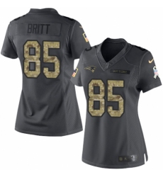 Women's Nike New England Patriots #85 Kenny Britt Limited Black 2016 Salute to Service NFL Jersey