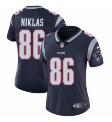 Women's Nike New England Patriots #86 Troy Niklas Navy Blue Team Color Vapor Untouchable Limited Player NFL Jersey