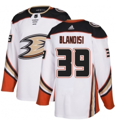 Men's Adidas Anaheim Ducks #39 Joseph Blandisi Authentic White Away NHL Jersey
