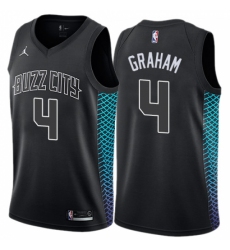 Men's Nike Jordan Charlotte Hornets #4 Devonte Graham Swingman Black NBA Jersey - City Edition