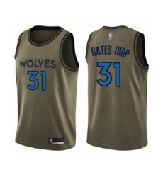 Youth Minnesota Timberwolves #31 Keita Bates-Diop Swingman Green Salute to Service Basketball Jersey