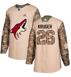 Men's Adidas Arizona Coyotes #26 Marcus Kruger Authentic Camo Veterans Day Practice NHL Jersey