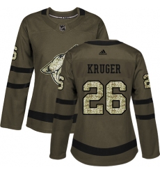 Women's Adidas Arizona Coyotes #26 Marcus Kruger Authentic Green Salute to Service NHL Jersey