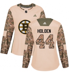 Women's Adidas Boston Bruins #44 Nick Holden Authentic Camo Veterans Day Practice NHL Jersey