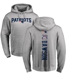 NFL Nike New England Patriots #29 Duke Dawson Ash Backer Pullover Hoodie