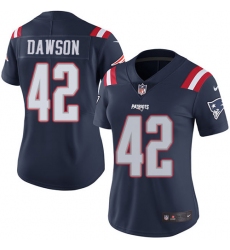 Women's Nike New England Patriots #42 Duke Dawson Limited Navy Blue Rush Vapor Untouchable NFL Jersey