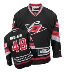 Women's Reebok Carolina Hurricanes #48 Jordan Martinook Authentic Black Third NHL Jersey