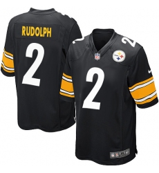 Men's Nike Pittsburgh Steelers #2 Mason Rudolph Game Black Team Color NFL Jersey