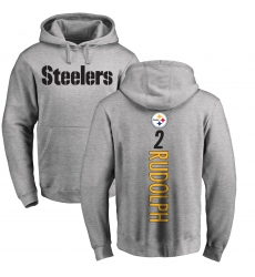 Nike Pittsburgh Steelers #2 Mason Rudolph Ash Backer Pullover Hoodie