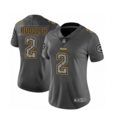 Women's Pittsburgh Steelers #2 Mason Rudolph Limited Gray Static Fashion Football Jersey