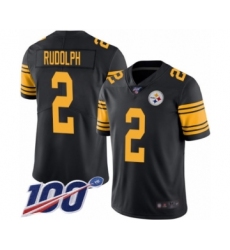 Youth Pittsburgh Steelers #2 Mason Rudolph Limited Black Rush Vapor Untouchable 100th Season Football Jersey