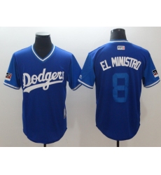 Men's Los Angeles Dodgers #8 Manny Machado El Ministro Royal Players Weekend Team Jersey