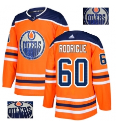 Men's Adidas Edmonton Oilers #60 Olivier Rodrigue Authentic Orange Fashion Gold NHL Jersey