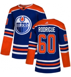 Men's Adidas Edmonton Oilers #60 Olivier Rodrigue Premier Royal Blue Alternate NHL Jersey