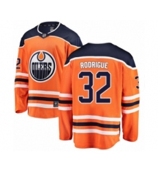 Men's Edmonton Oilers #32 Olivier Rodrigue Authentic Orange Home Fanatics Branded Breakaway Hockey Jersey
