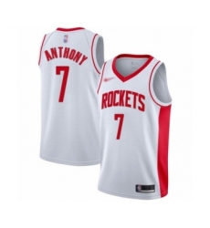 Youth Houston Rockets #7 Carmelo Anthony Swingman White Finished Basketball Jersey - Association Edition