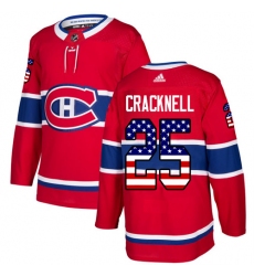 Men's Adidas Montreal Canadiens #25 Adam Cracknell Authentic Red USA Flag Fashion NHL Jersey
