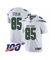 Men's New York Jets #85 Neal Sterling White Vapor Untouchable Limited Player 100th Season Football Jersey