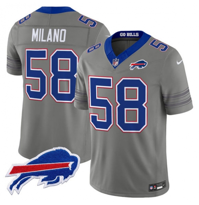 Men's Buffalo Bills #58 Matt Milano Gray F.U.S.E. 2026 Nickel City Vapor Football Stitched Jersey