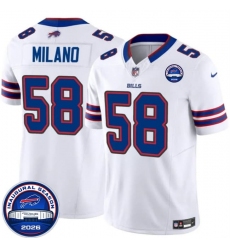 Men's Buffalo Bills #58 Matt Milano White F.U.S.E. 2026 Inaugural Season at Highmark Stadium Football Stitched Jersey