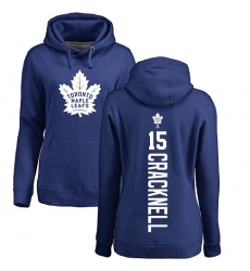 NHL Women's Adidas Toronto Maple Leafs #15 Adam Cracknell Royal Blue Backer Pullover Hoodie