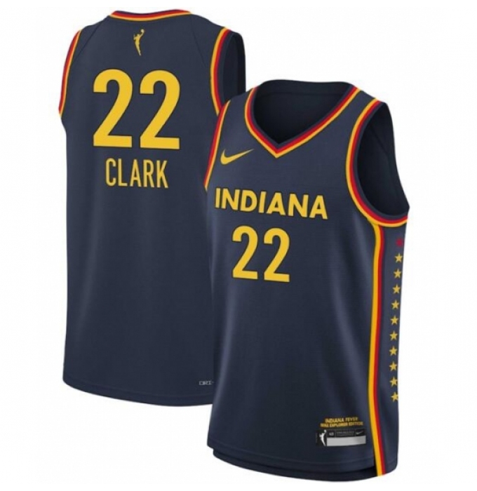 Men Indiana Fever Caitlin Clark #22 Navy Blue Stitched Basketball WNBA Jersey