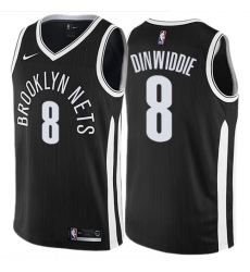 Youth Nike Brooklyn Nets #8 Spencer Dinwiddie Swingman Black NBA Jersey - City Edition
