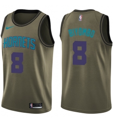 Men's Nike Charlotte Hornets #8 Bismack Biyombo Swingman Green Salute to Service NBA Jersey