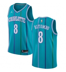 Women's Nike Jordan Charlotte Hornets #8 Bismack Biyombo Swingman Aqua Hardwood Classics NBA Jersey