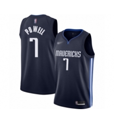 Youth Dallas Mavericks #7 Dwight Powell Swingman Navy Finished Basketball Jersey - Statement Edition