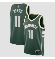 Men's Milwaukee Bucks #11 Tyler Herro Green 2026 Icon Edition Stitched Basketball Jersey