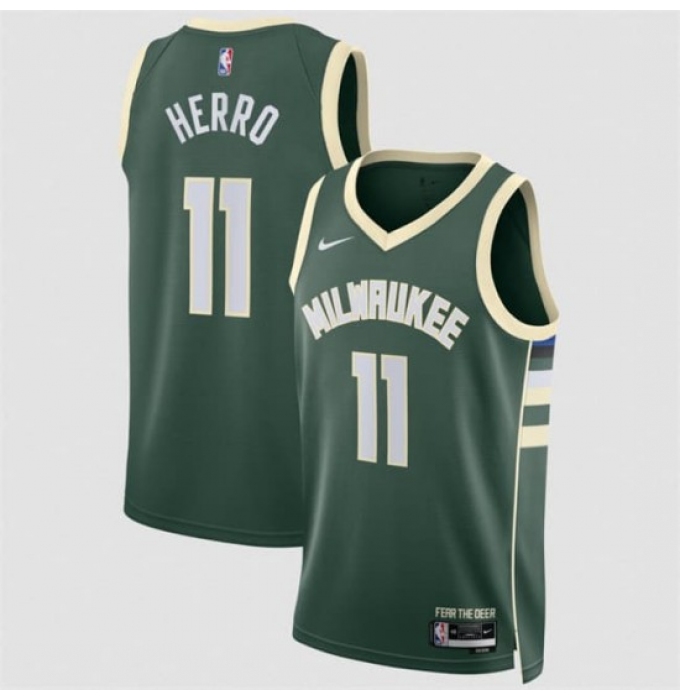 Men's Milwaukee Bucks #11 Tyler Herro Green 2026 Icon Edition Stitched Basketball Jersey