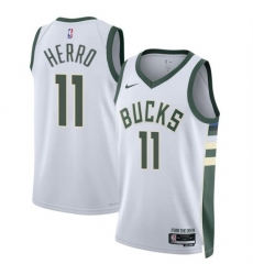 Men's Milwaukee Bucks #11 Tyler Herro White 2026 Association Edition Stitched Basketball Jersey