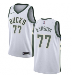 Women's Nike Milwaukee Bucks #77 Ersan Ilyasova Swingman White NBA Jersey - Association Edition
