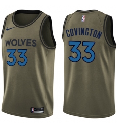 Men's Nike Minnesota Timberwolves #33 Robert Covington Swingman Green Salute to Service NBA Jersey