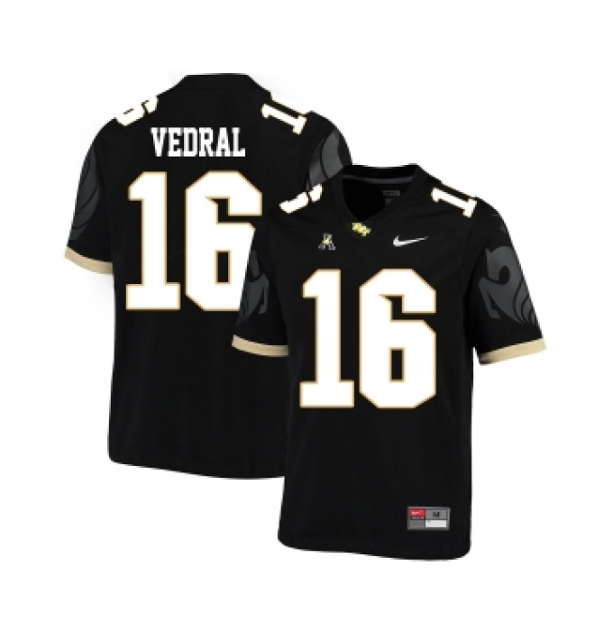 UCF Knights 16 Noah Vedral Black College Football Jersey