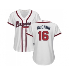 Women's Atlanta Braves #16 Brian McCann Replica White Home Cool Base Baseball Jersey