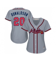 Women's Atlanta Braves #20 Josh Donaldson Replica Grey Road Cool Base Baseball Jersey