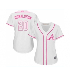 Women's Atlanta Braves #20 Josh Donaldson Replica White Fashion Cool Base Baseball Jersey